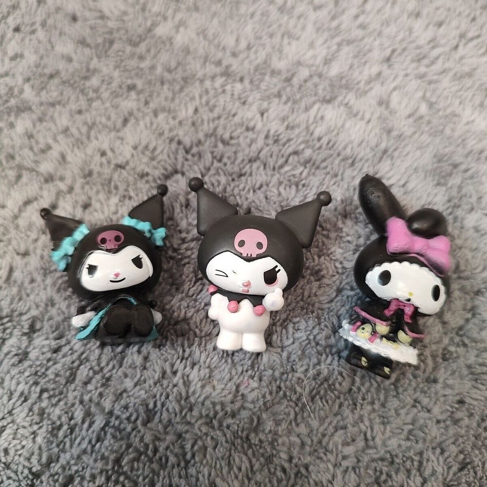 Set of 3 Cat‎ Action Collection My Melody Kitty Kuro Sanrio 4cm Minis